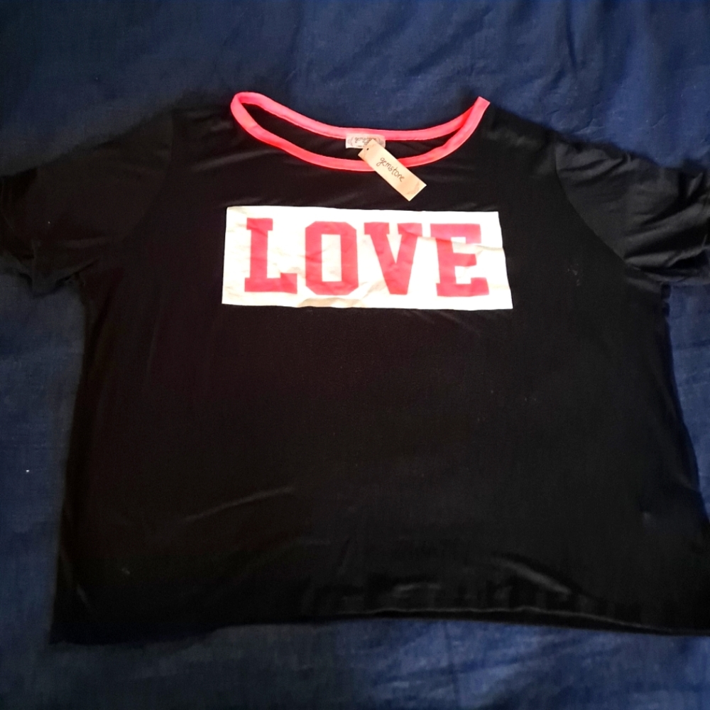 Ladies Top Gemstone 3X Black and Pink